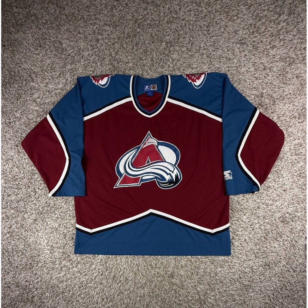 Vintage 90s Starter Colorado Avalanche NHL Hockey Jersey Blank XXL